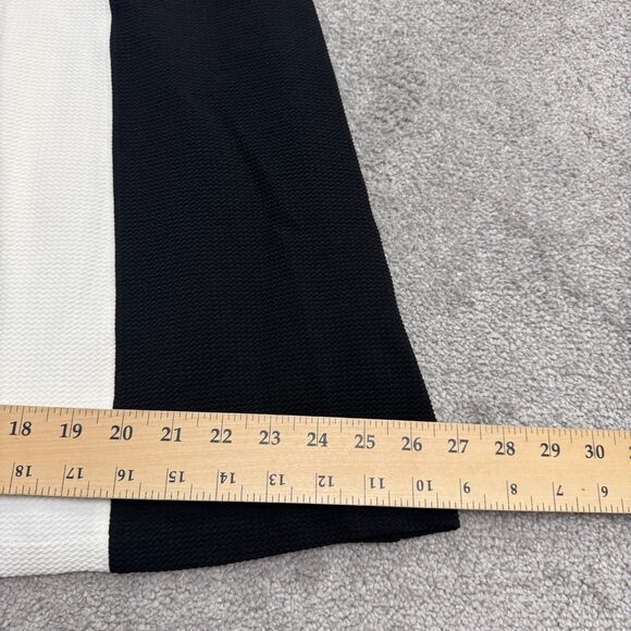 Apt. 9 Colorblock Cap Sleeve Textured A-Line Midi Dress Womens 6 Black White NWT - Picture 13 of 16